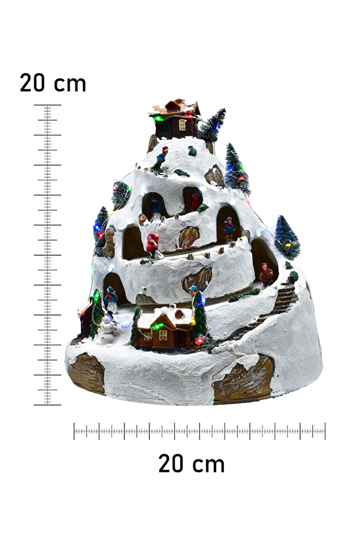 Waldern Premium Collection Işıklı Karlı Dağ Tren Dekoratif Yılbaşı Süsü