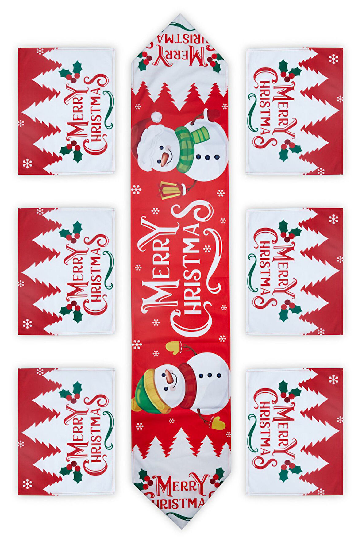 Premium Collection Runner Set 6+1 Yılbaşı Sofra Dekorasyon