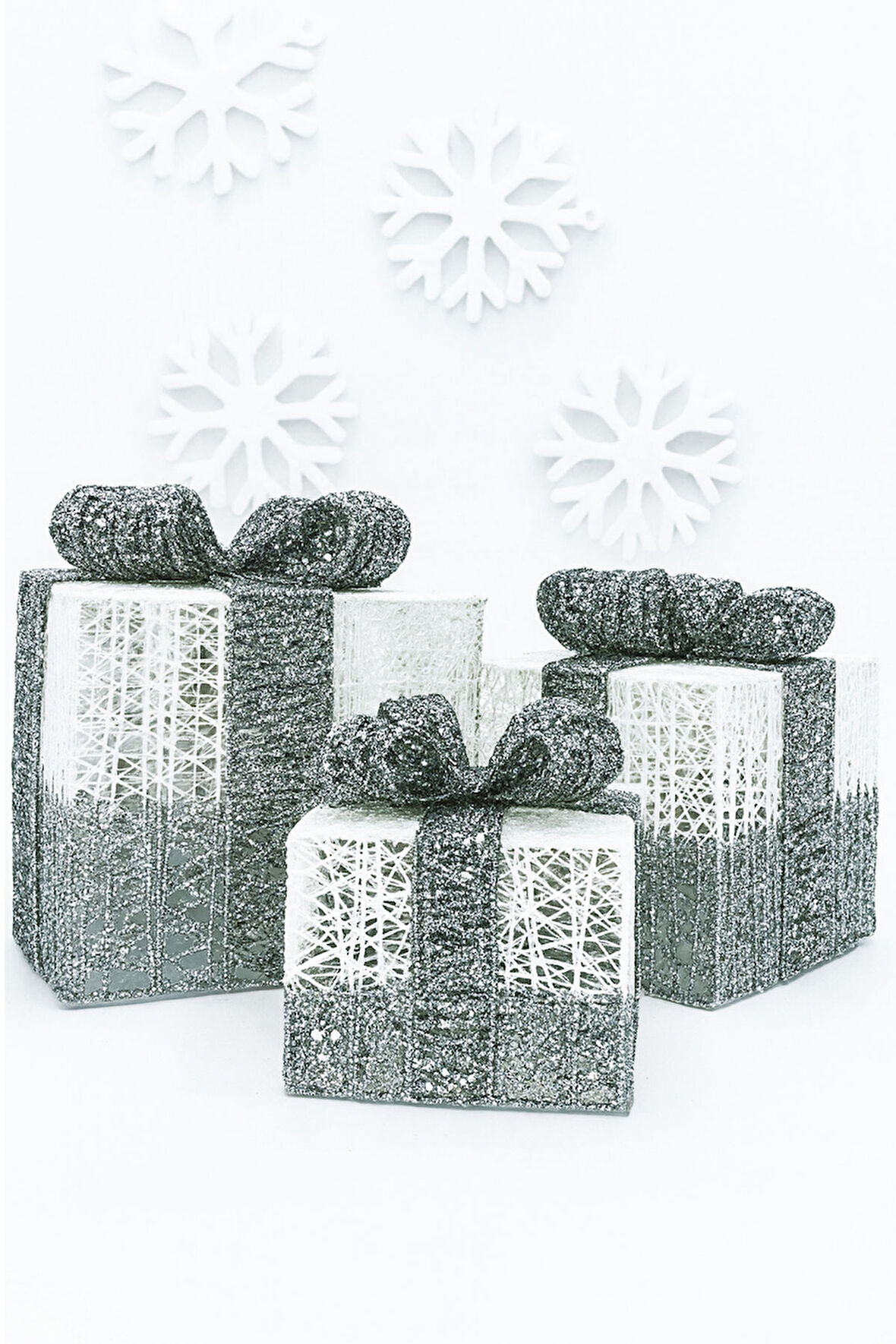 Waldern Yılbaşı Çam Ağacı Hediye Paketi 3lü Set Küçük-Orta-Büyük Dekoratif Süs