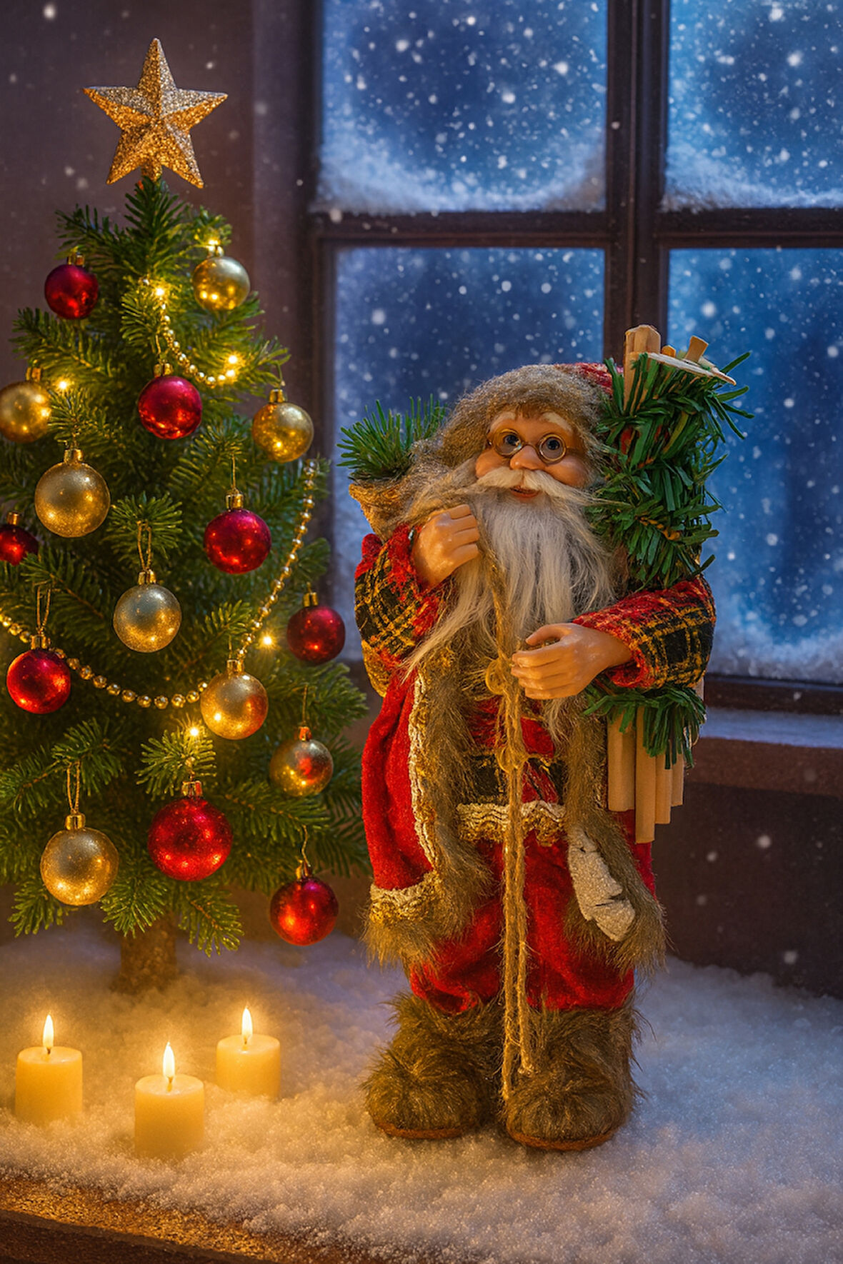 Waldern Premium Luxury Noel Baba Santa 30 Cm Yılbaşı Dekoratif Süs