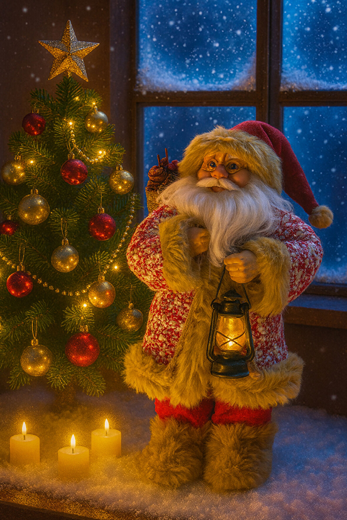 Waldern Premium Luxury Noel Baba Santa 30 Cm Yılbaşı Dekoratif Süs