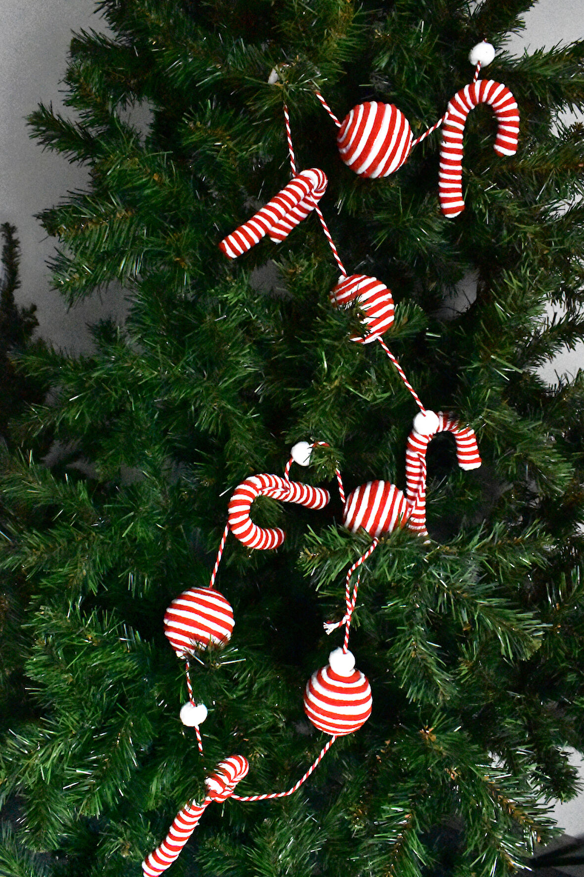 Waldern Premium Collection Luxury 150cm XL Şeker Kamışı-Top Süs Dekoratif Yılbaşı Süsü