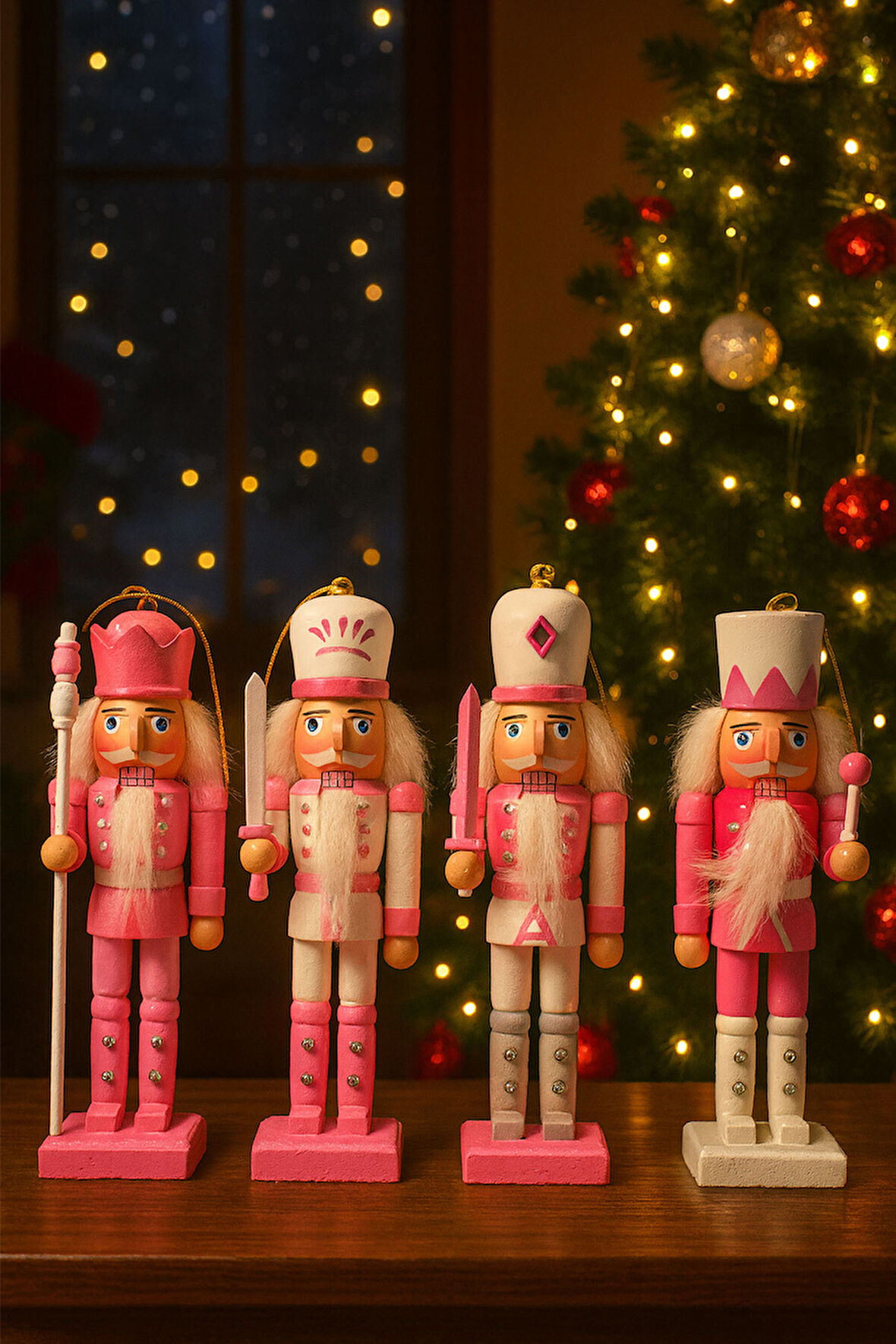 Waldern Premium Collection 4'lü 13,5 Cm Kurşun Asker Seti Dekoratif Yılbaşı Süsü