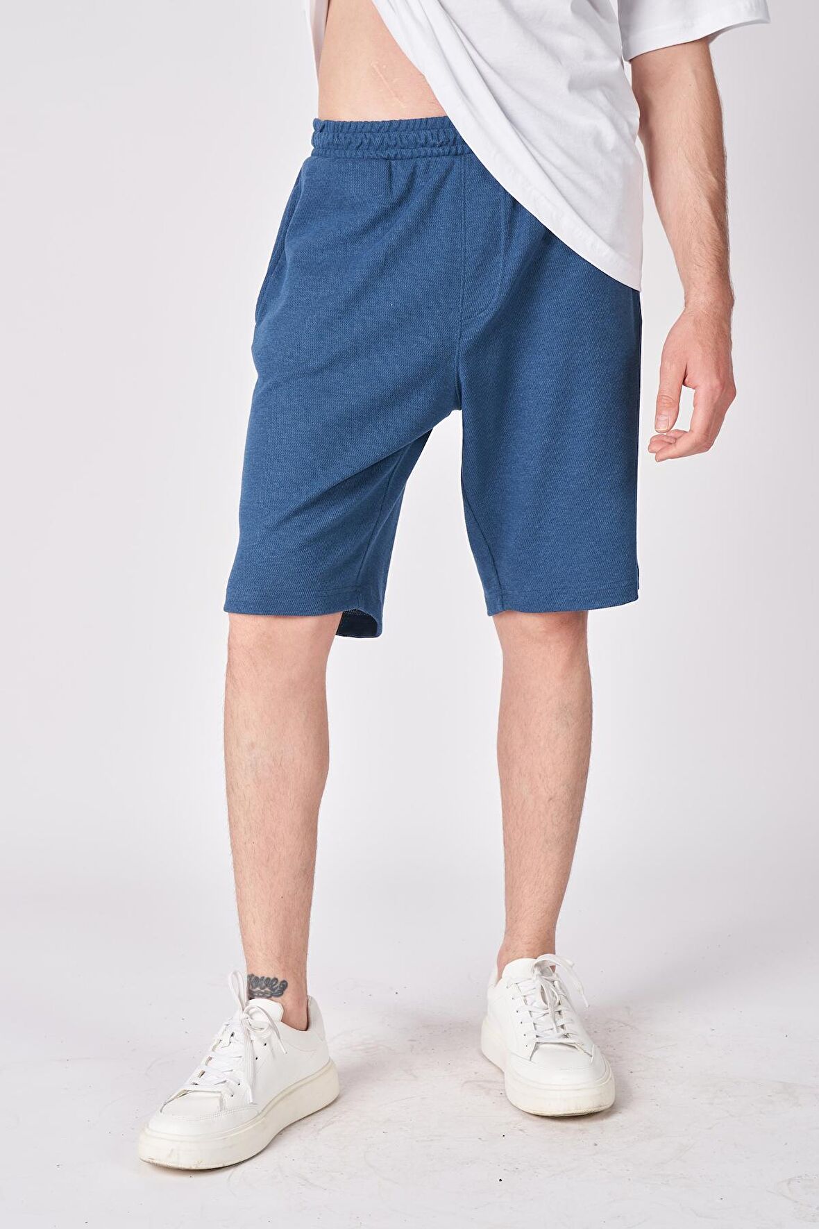 Erkek Dokulu Oversize Bermuda