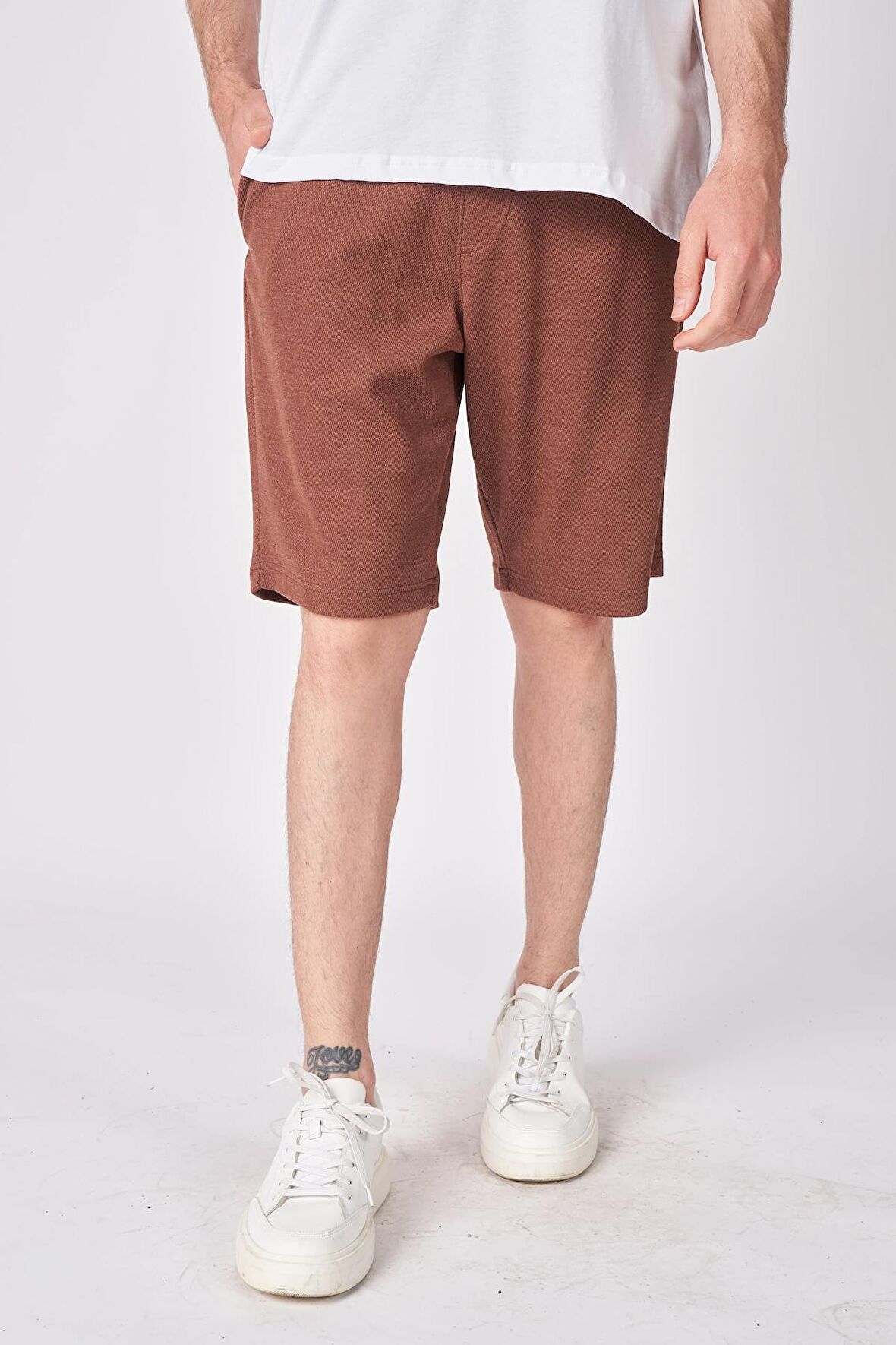 Erkek Dokulu Oversize Bermuda