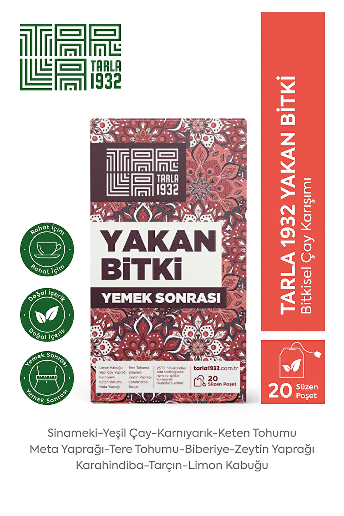 TARLA 1932 YAKAN BİTKİ (YEMEK SONRASI) 1,6 G. X 20 SÜZEN POŞET
