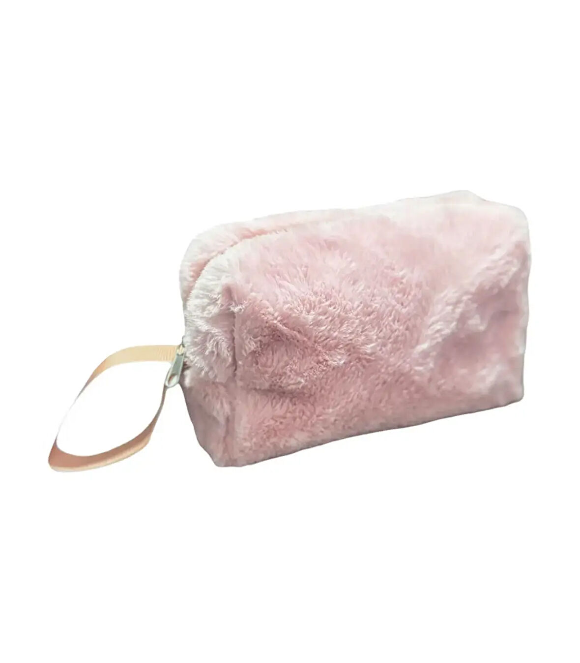 Chic Clutch Seyahat Makyaj Organizeri Kozmetik Çantası Tüy Peluş - 250 Açık Pembe