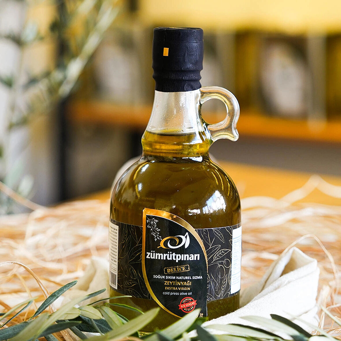 İlk hasat Soğuk sıkım Delice zeytinyağı 0,5 L Cam şişe