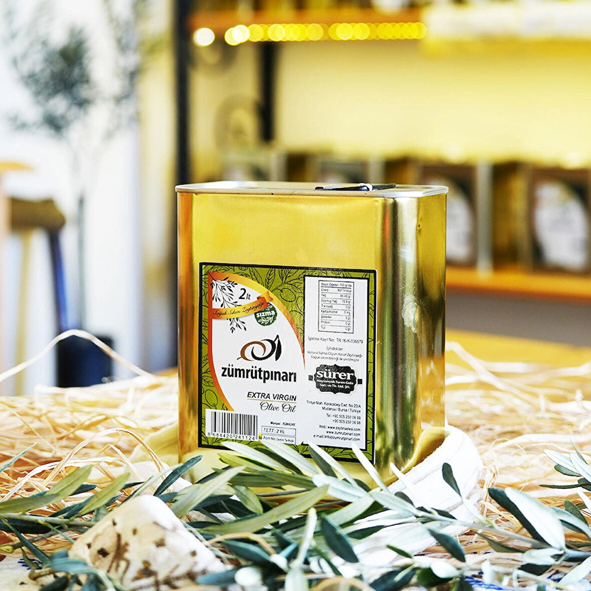  Naturel Sızma Soğuk Sıkım Zeytinyağı 2 L Teneke