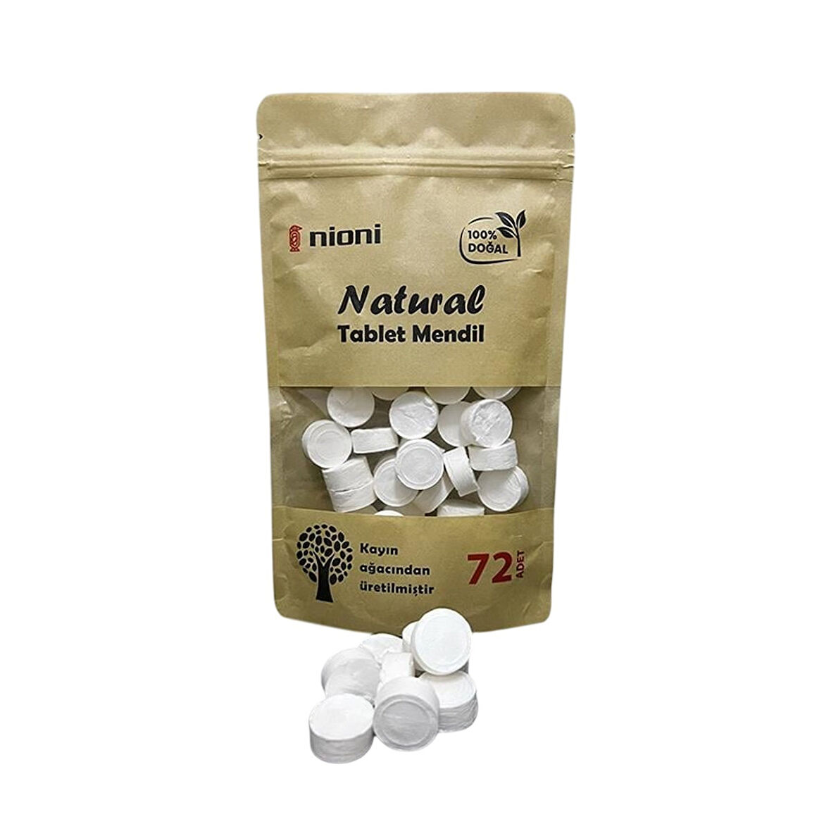 Nioni Natural Tablet Mendil 72 Adet