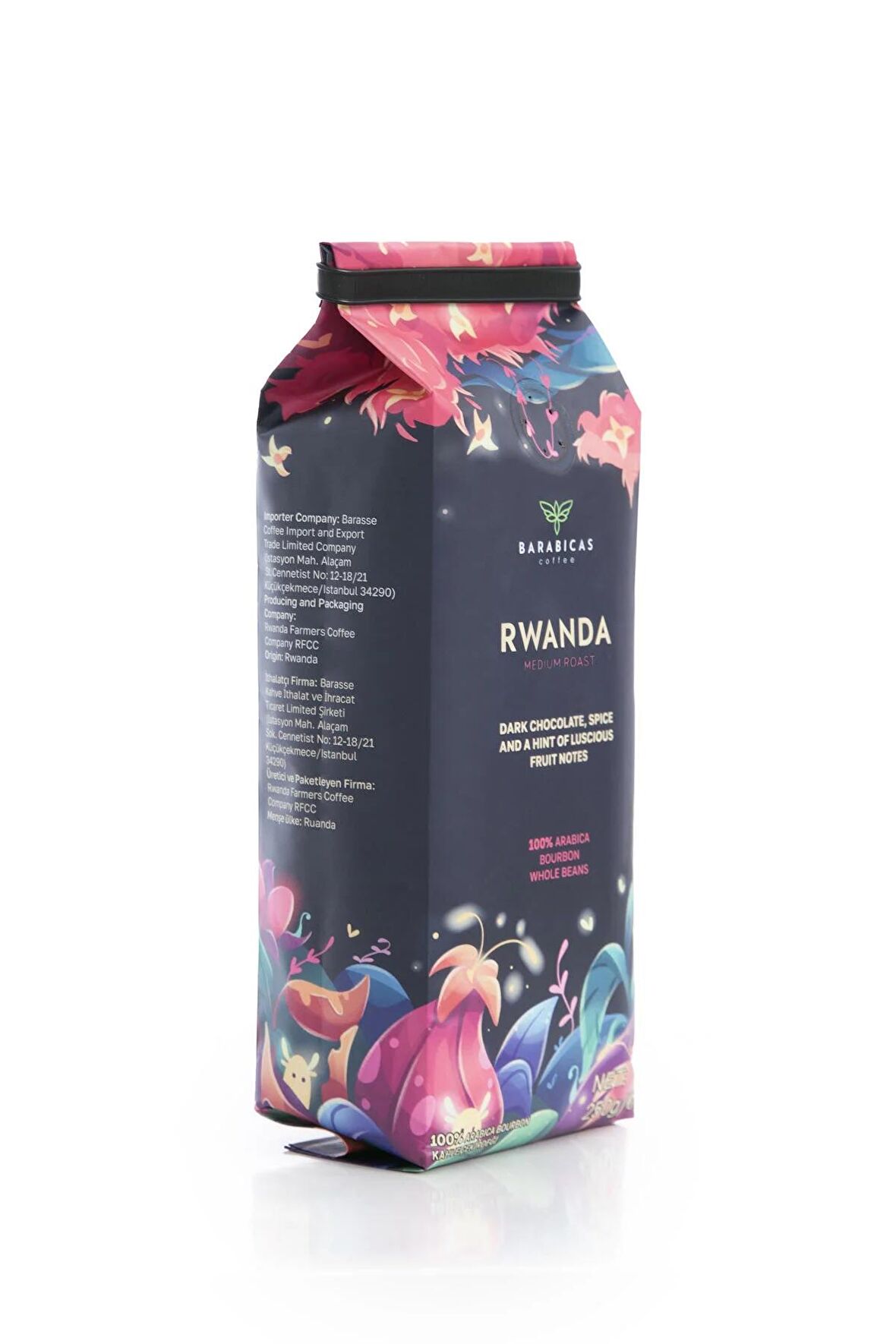 BARABICAS Rwanda 100% Arabica Bourbon - Medium Roast - Çekirdek Kahve - 250 gr