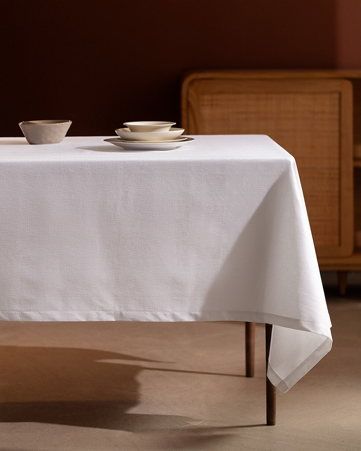 Brume Masa Örtüsü - Beyaz - 160x300 cm