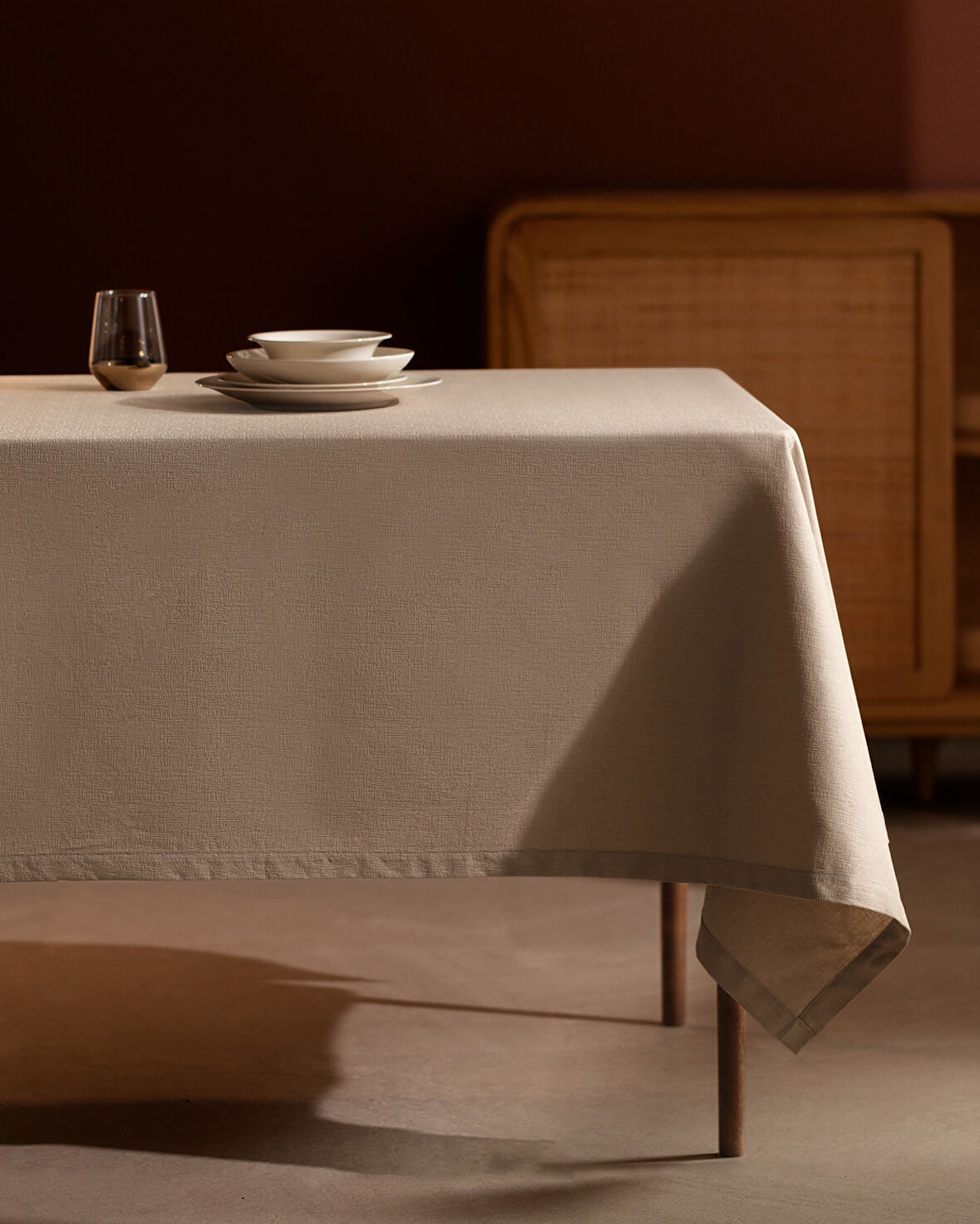 Brume Masa Örtüsü - Bej - 160x300 cm