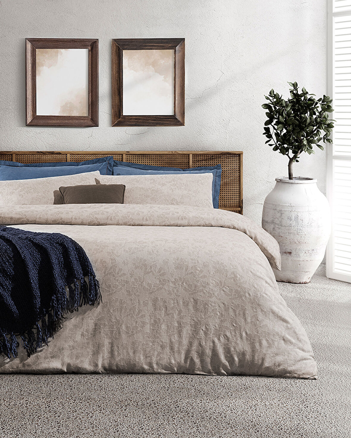 Cluny King Size Jakarlı Nevresim Takımı - Gri