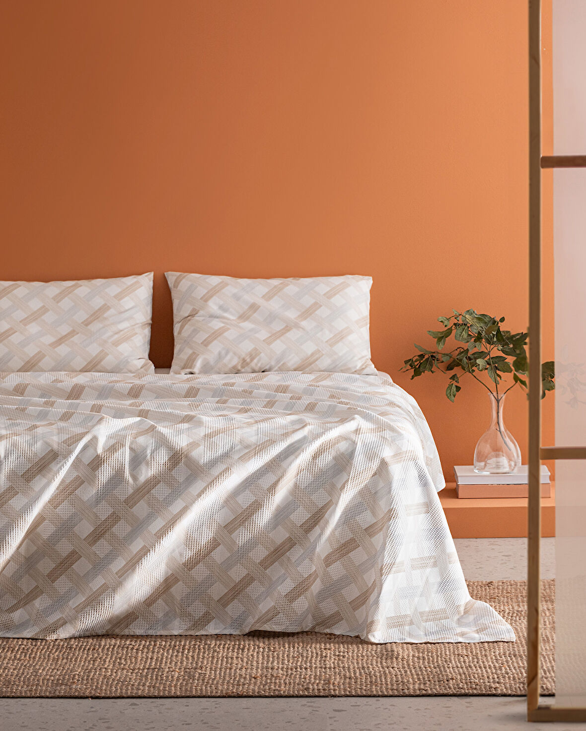 Danton King Size %100 Pamuk Karde Baskılı Pike Takımı - Bej