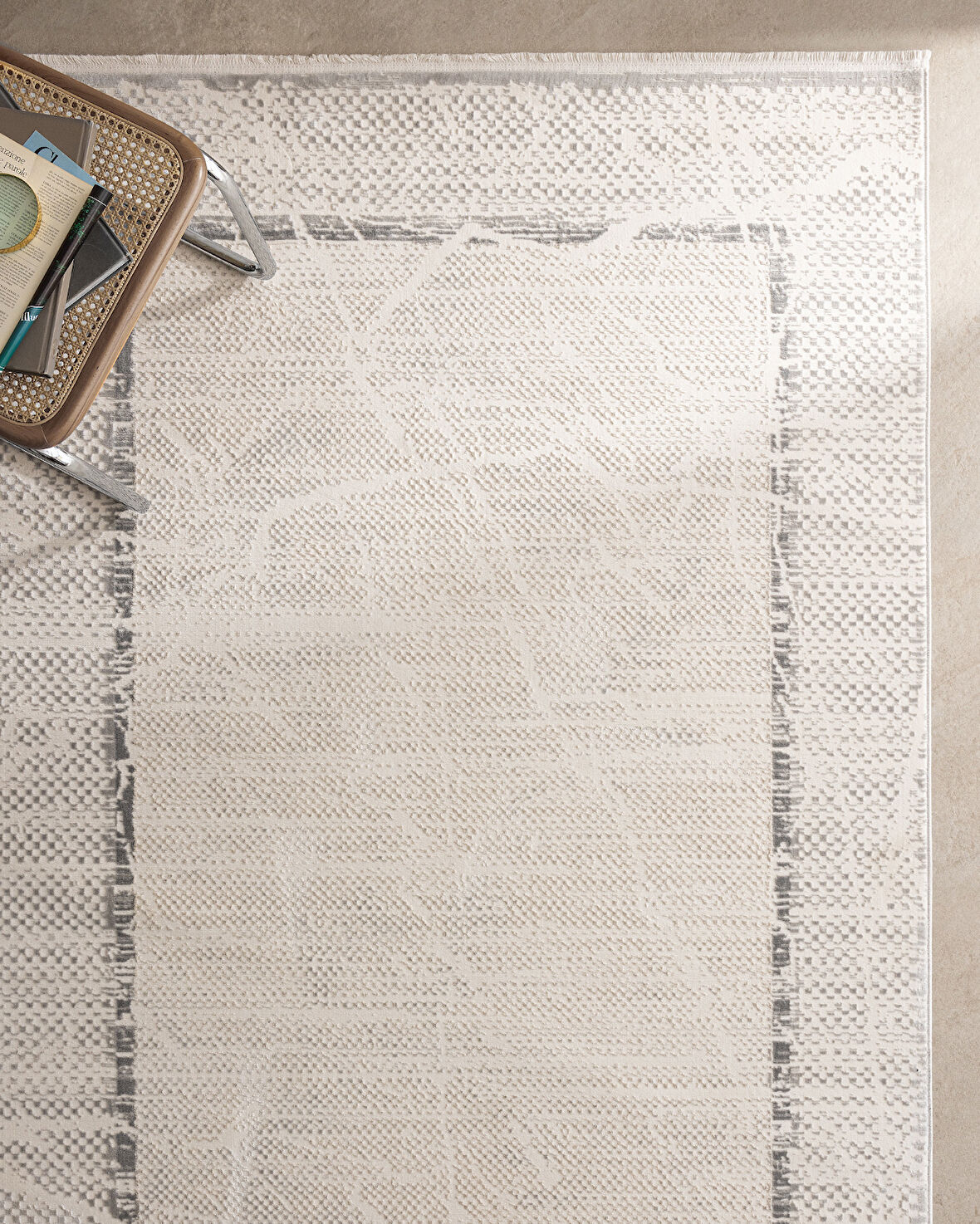 Fayence Halı - Gri - 200x290 cm