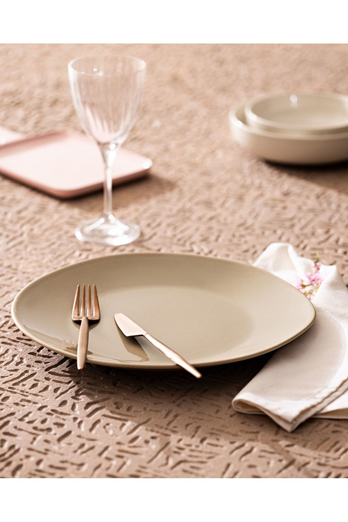 Souci Servis Tabağı - Bej - 30 cm