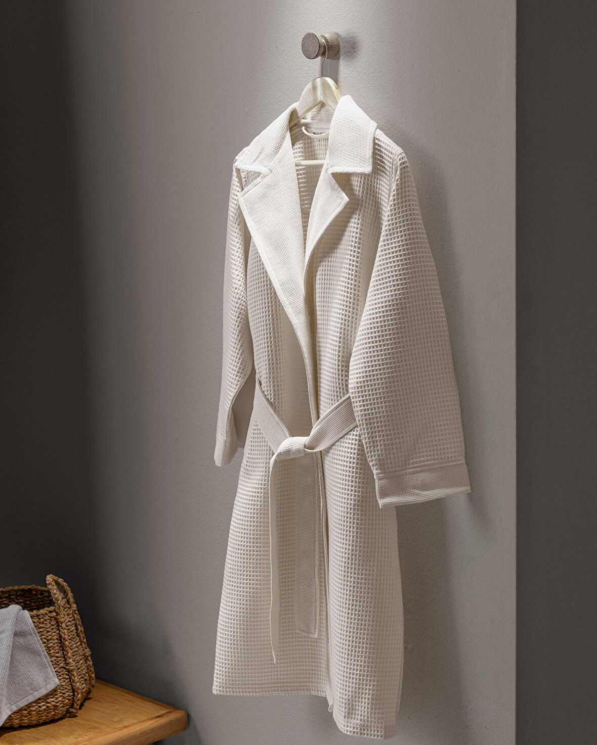 Blois %100 Pamuk Unisex Bornoz - Bej - Lüks Koleksiyon