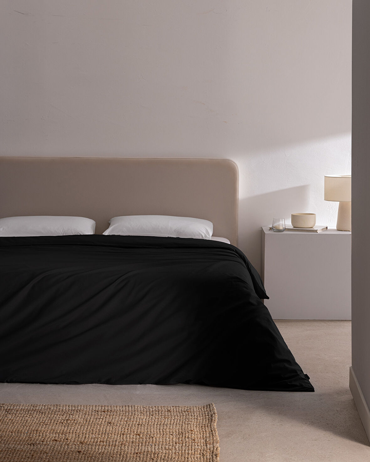 Manon King Size %100 Pamuk Ranforce Düz Nevresim - Siyah