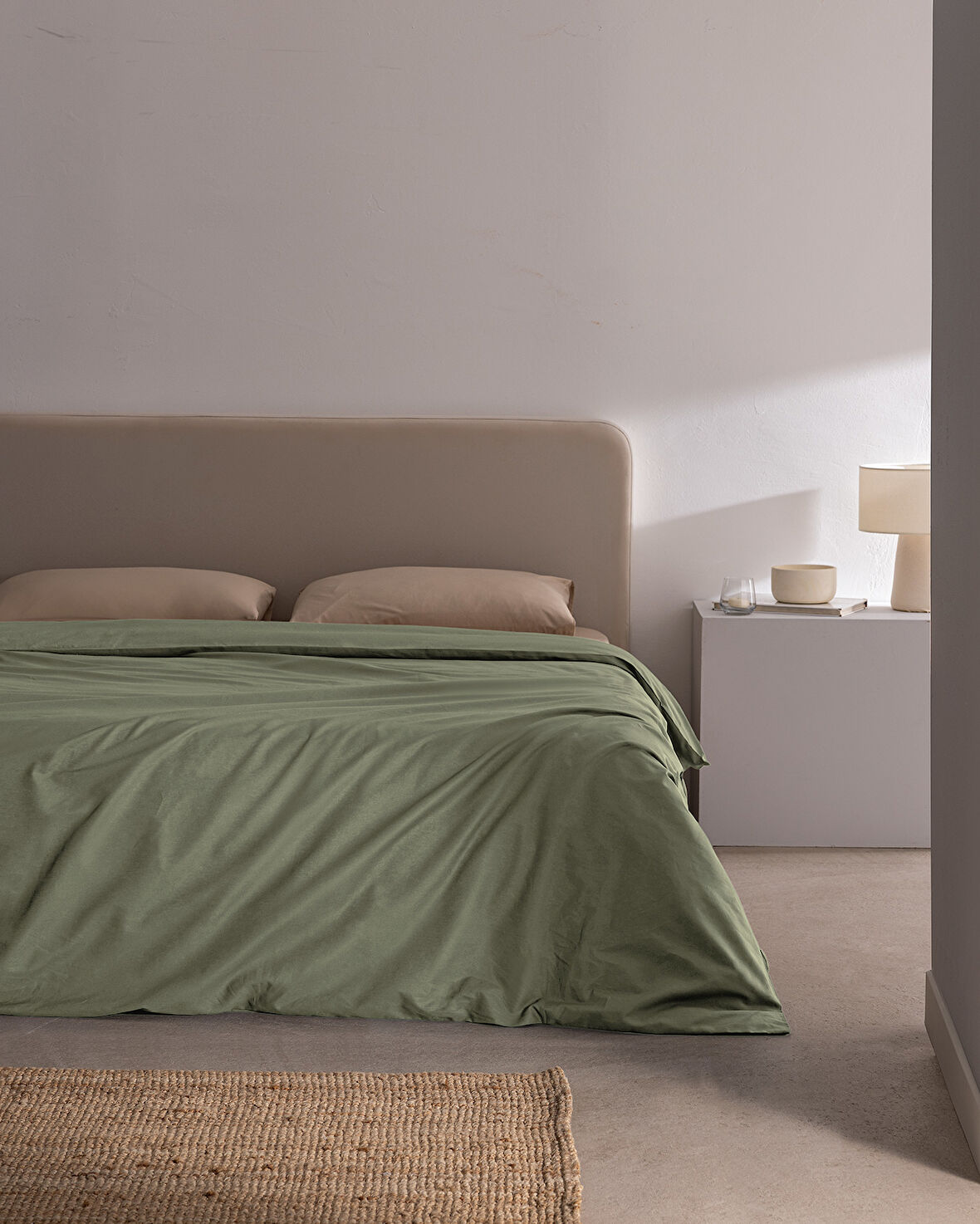 Manon King Size %100 Pamuk Ranforce Düz Nevresim - Yeşil