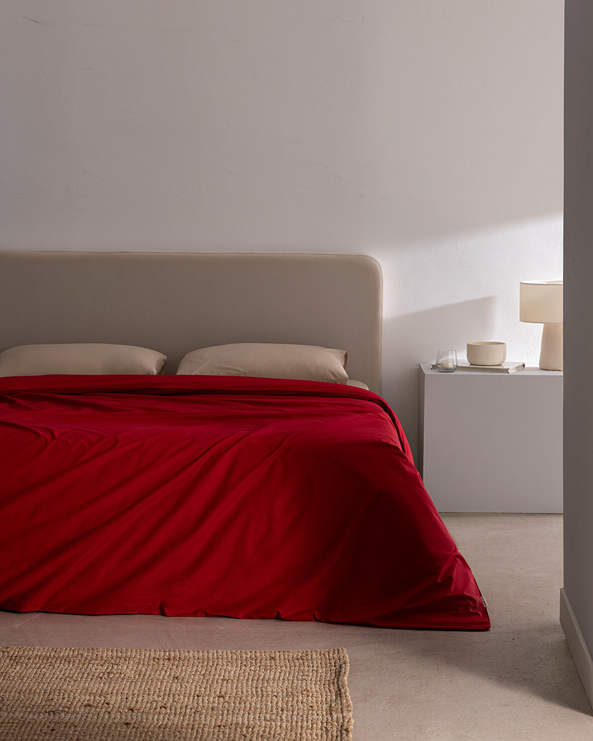 Manon King Size %100 Pamuk Ranforce Düz Nevresim - Kırmızı