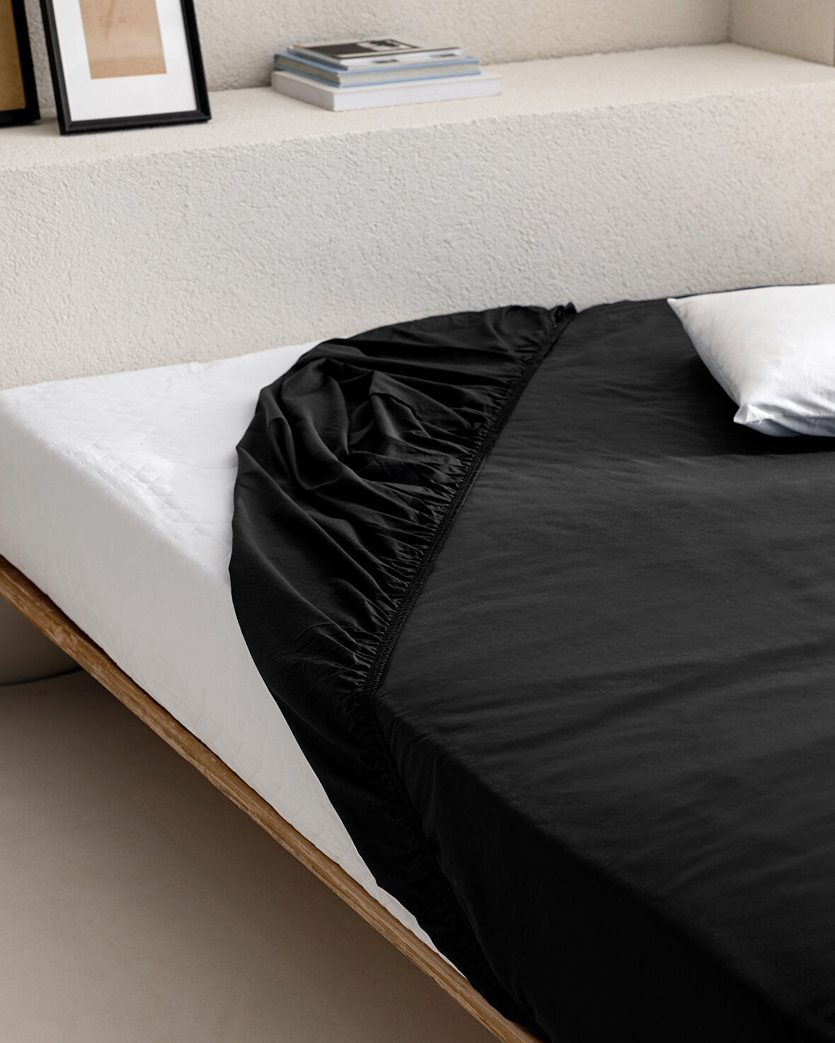 Manon King Size %100 Pamuk Ranforce Lastikli Çarşaf - Siyah