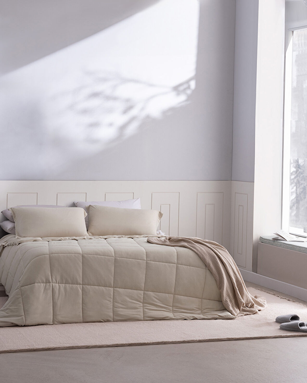 İlus Bambu King Size Comforter Set - Bej
