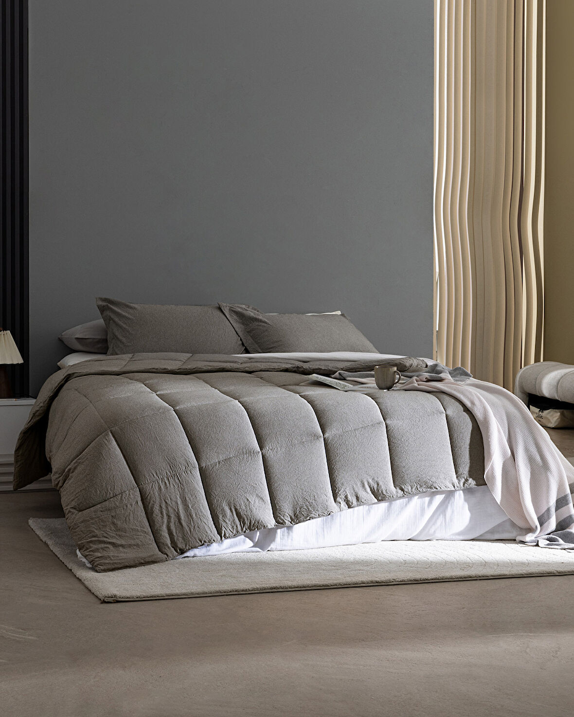 Meleni Tek Kişilik Comforter Set - Kahverengi