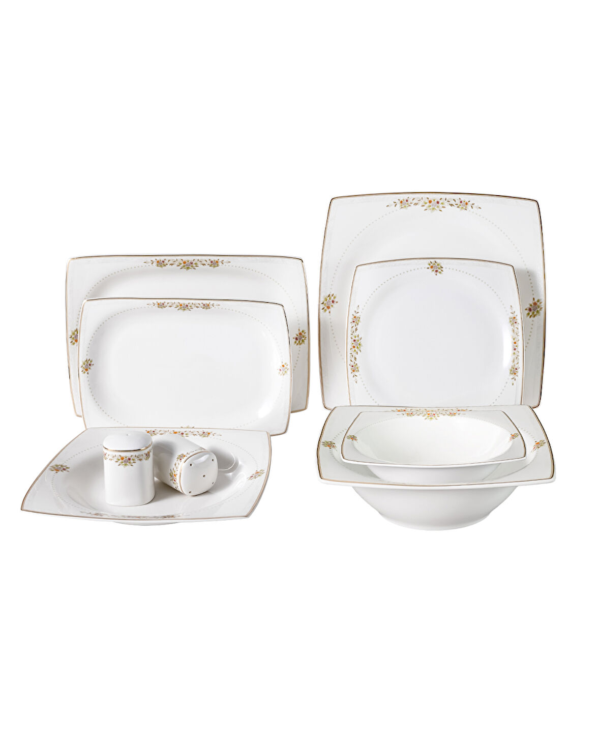 Alice 12 Kişilik 56 Parça Yemek Takımı - Renkli