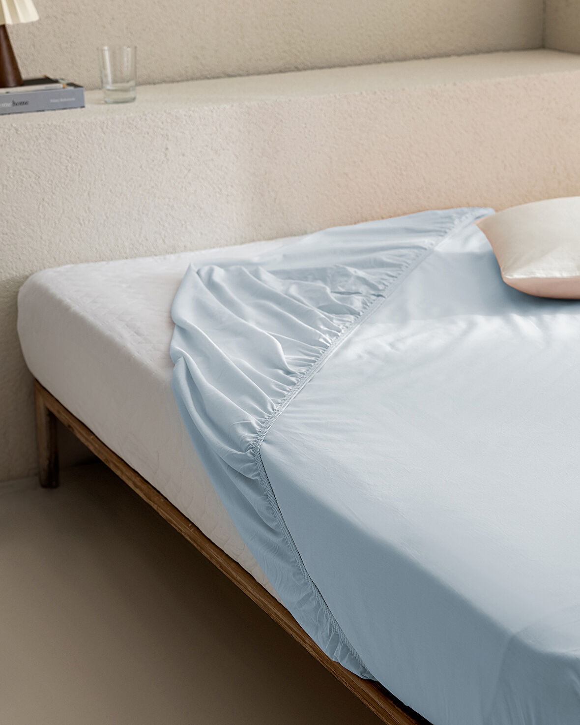 Manon King Size %100 Pamuk Ranforce Lastikli Çarşaf - Mavi