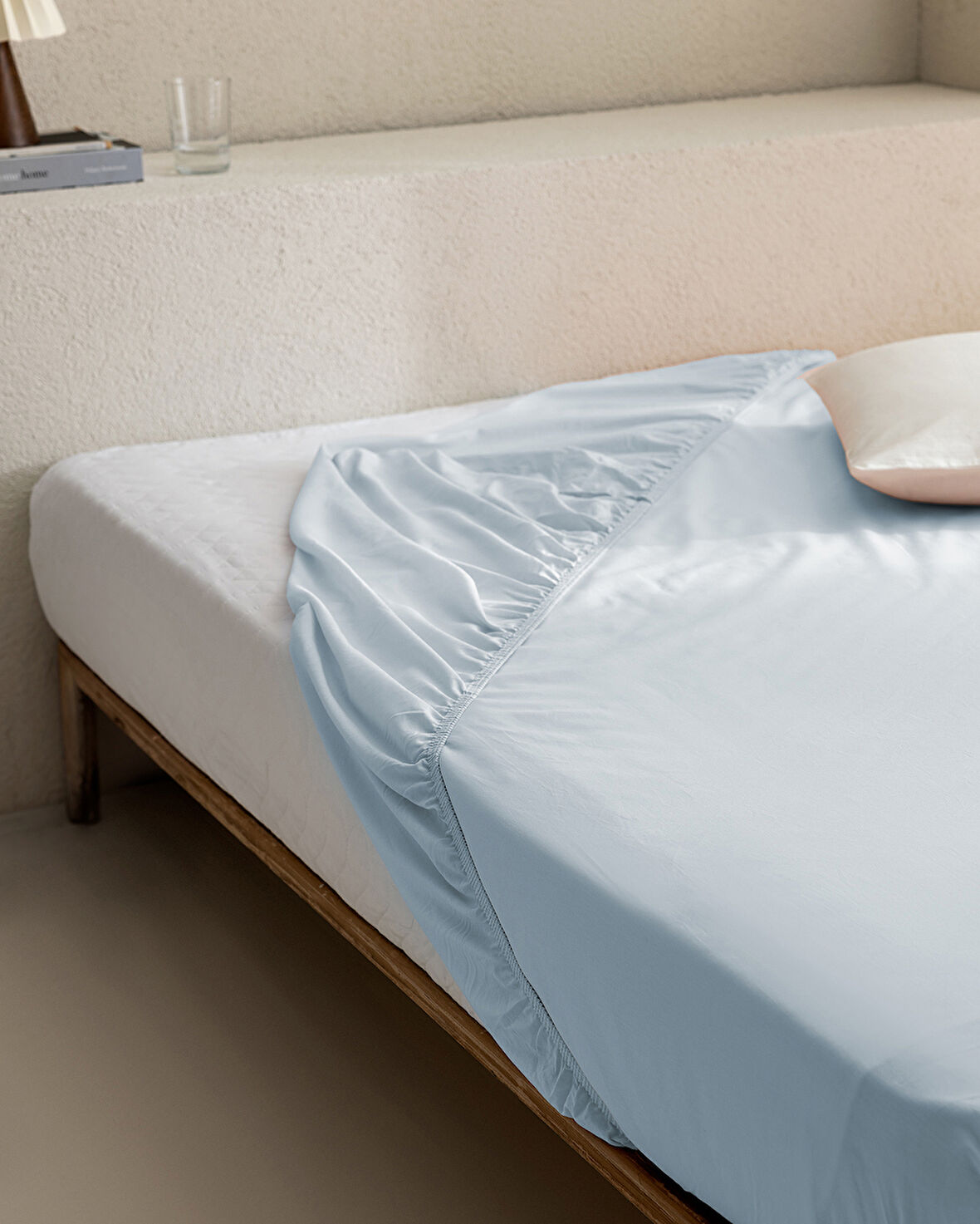 Manon King Size Plus %100 Pamuk Ranforce Lastikli Çarşaf - Mavi