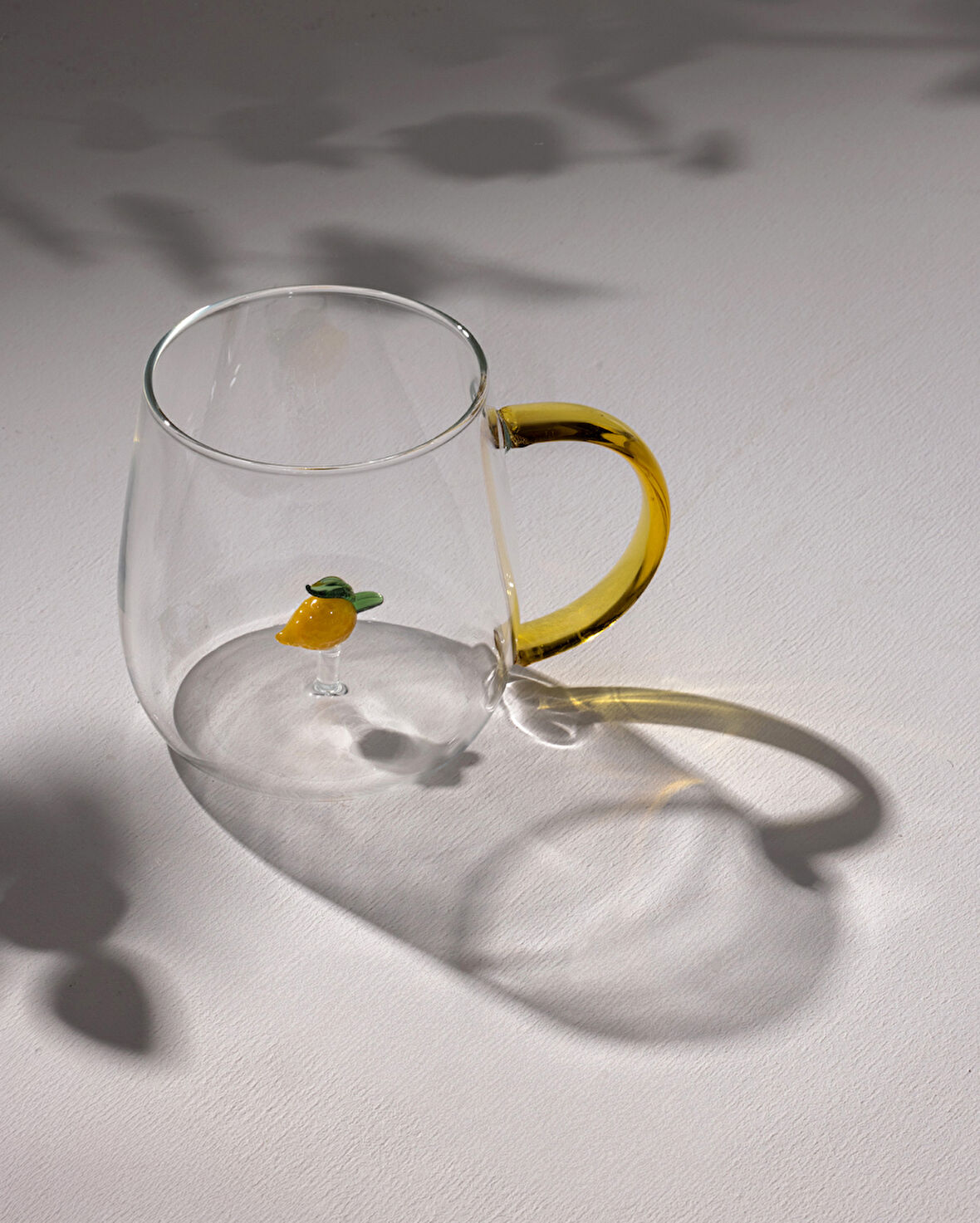 Lucia Borosilikat Cam Kupa - Sarı - 400 ml