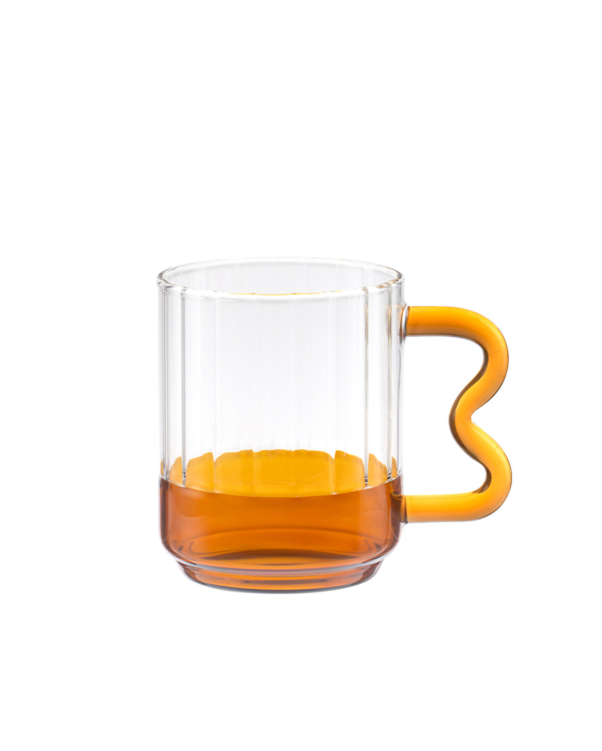Rona Borosilikat Cam Kupa - Sarı - 370 ml