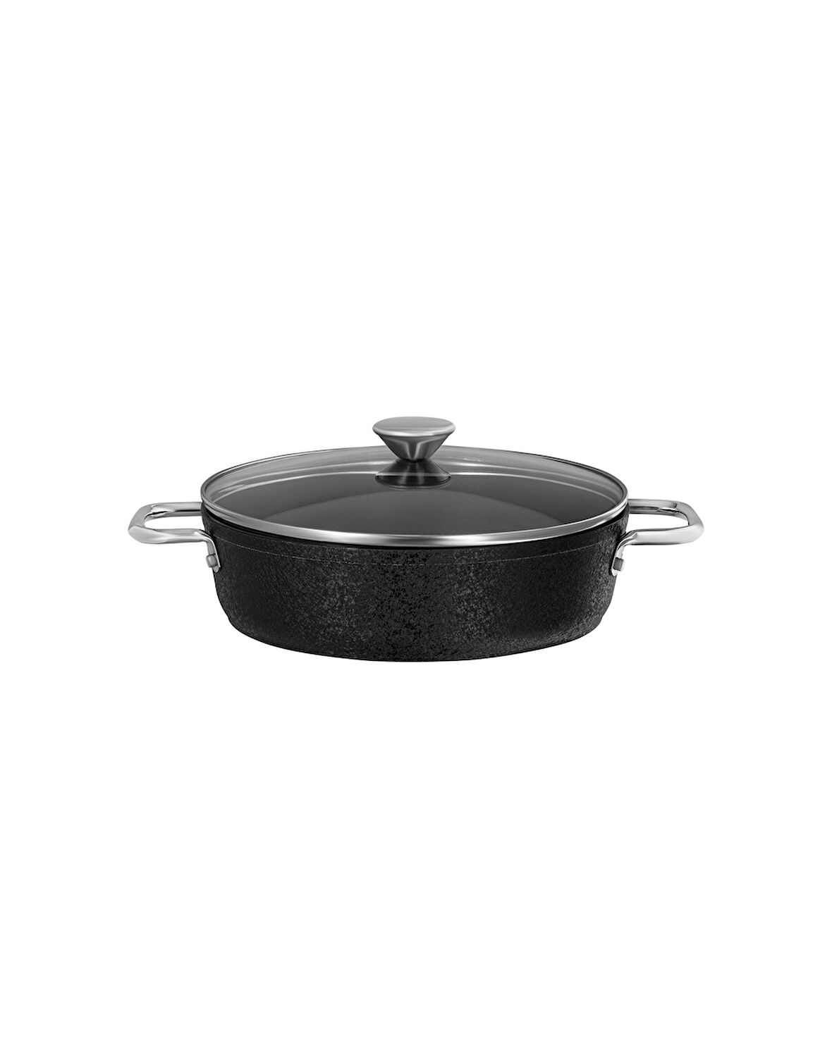 Noir Titanyum Kısa Tencere - Siyah - 22 cm