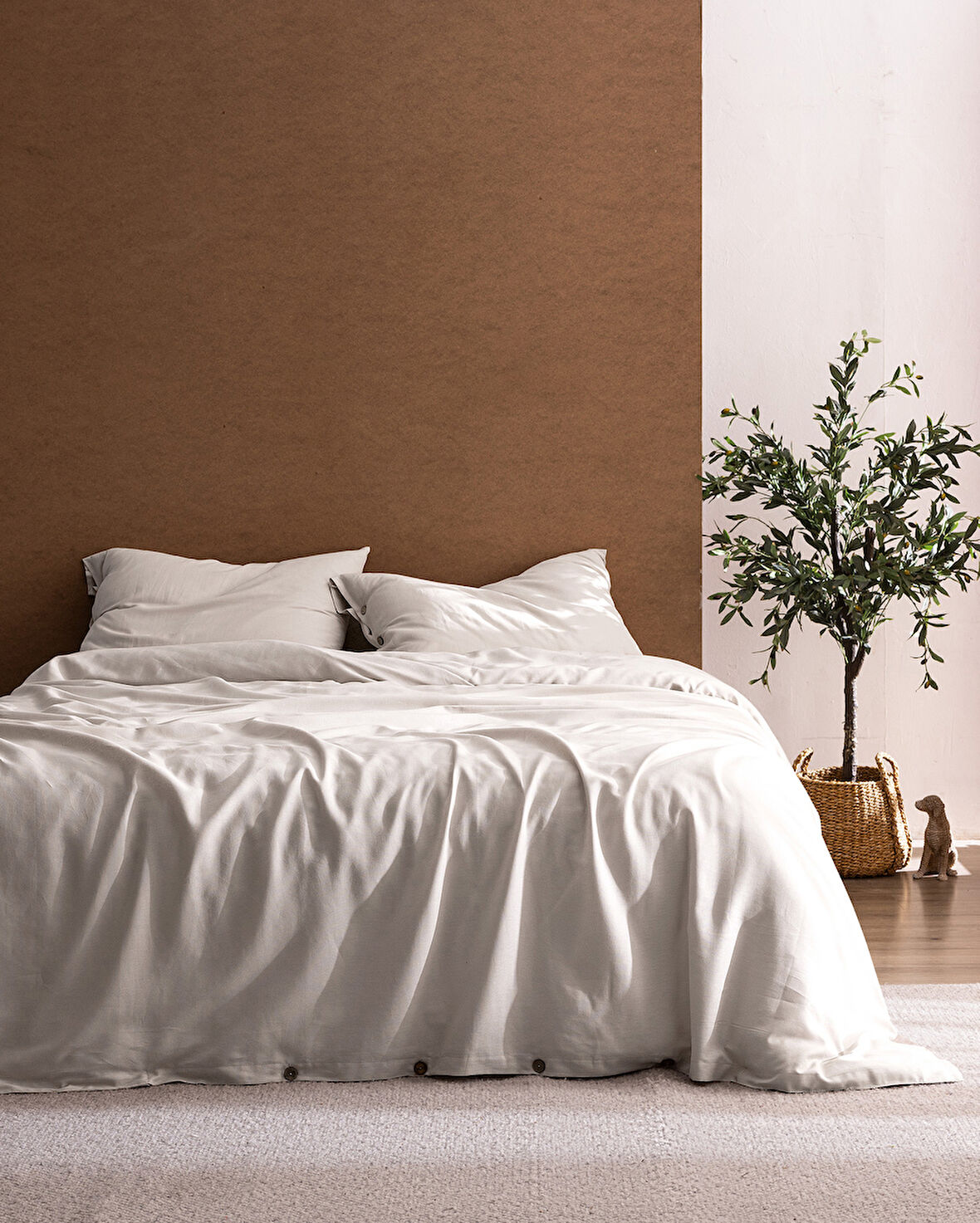 Songe King Size %100 Pamuk Chambre Nevresim Takımı - Ekru