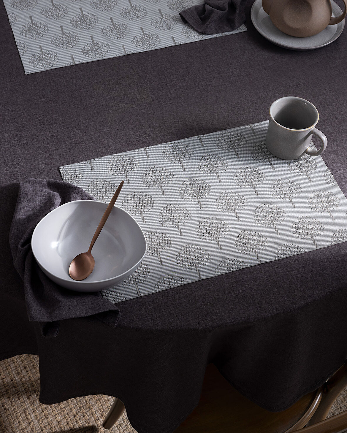 Berthe 4'lü Amerikan Servis - Bej/Beyaz