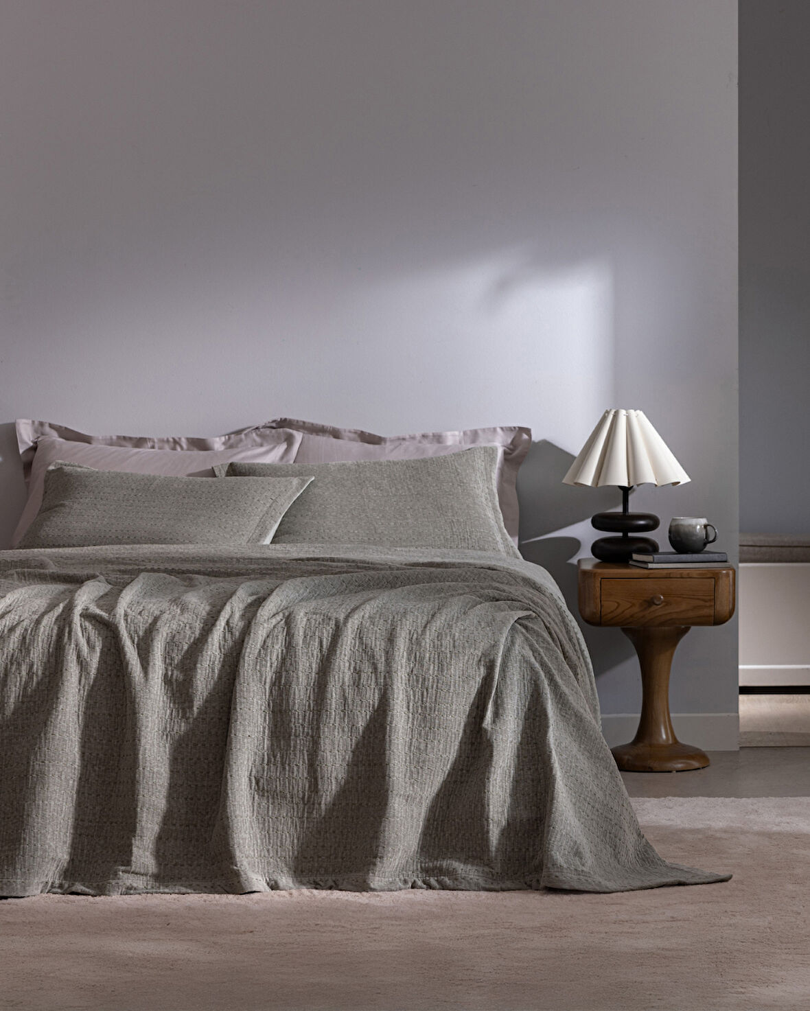 Feolette Çift Kişilik Yatak Örtüsü - Mint Yeşili