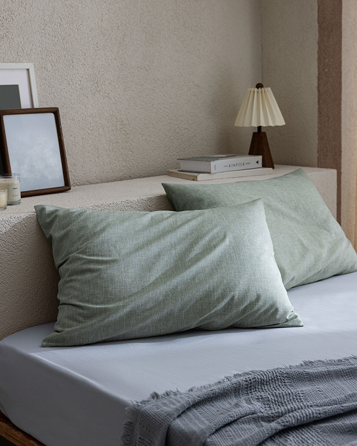 Delrico Pamuklu 2'li Yastık Kılıfı - Haki