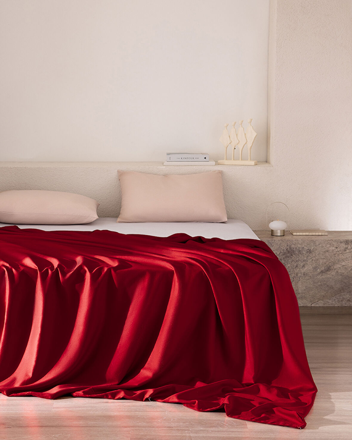 Ciel King Size %100 Pamuk Saten Nevresim - Kırmızı