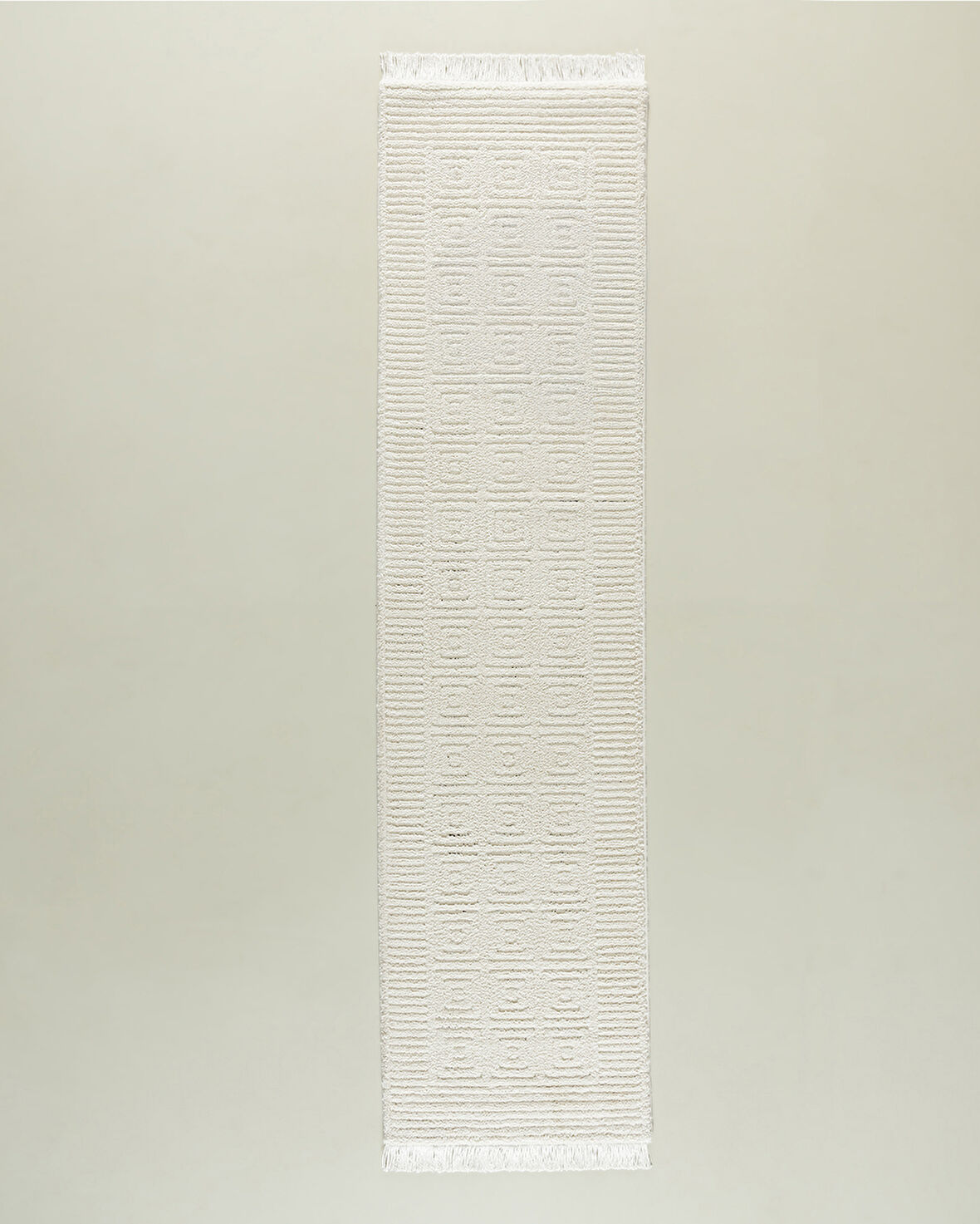 Laura Saçaklı Halı - Krem - 80x300 cm
