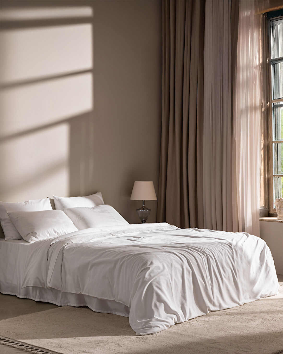 Magou King Size %100 Pamuk Brodeli Saten Nevresim Takımı - Beyaz