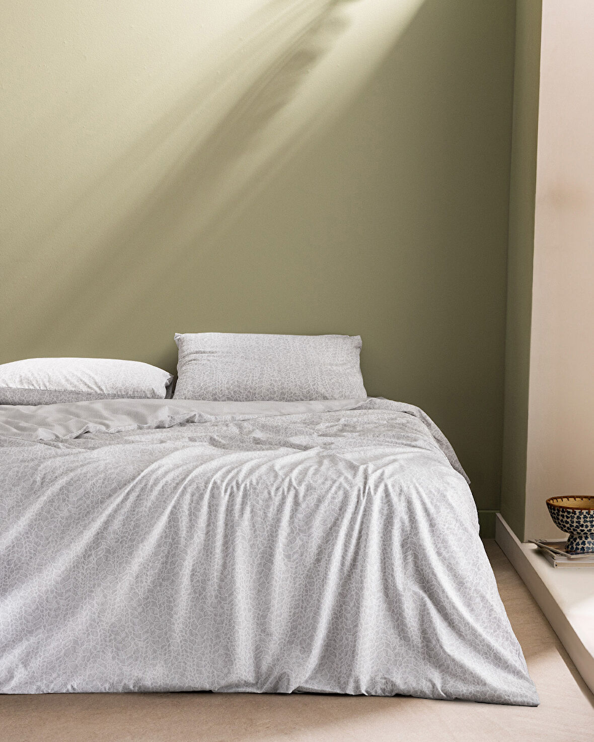 Grelot King Size Pamuklu Baskılı Nevresim Takımı - Gri