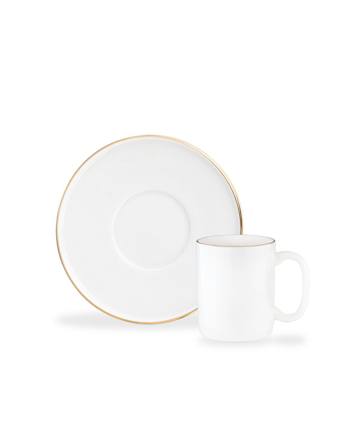 Lumora 6 Kişilik 12 Parça Kahve Fincan Takımı - Beyaz/Gold - 100 ml