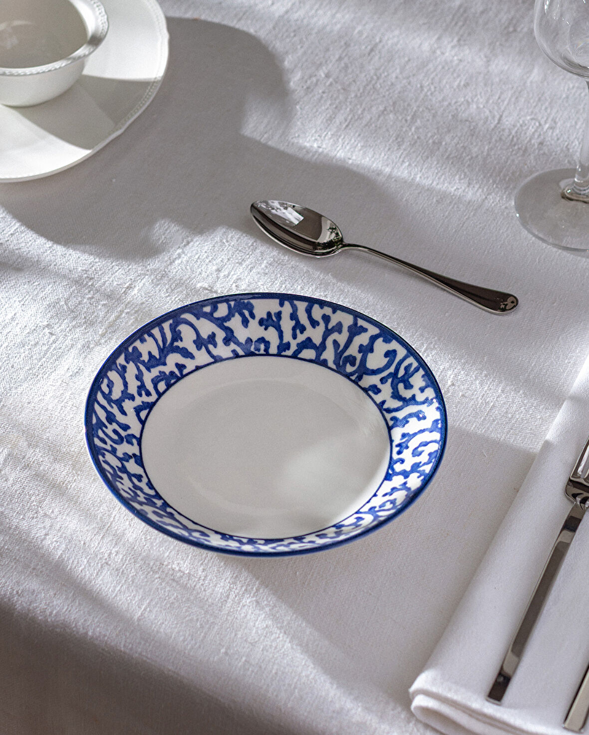 Reve Bleu Bliss Yemek Tabağı - 20 cm - Mavi/Beyaz