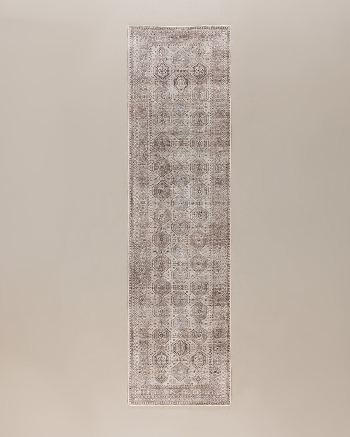 Amorel Mandala Halı - Bej - 80x300 cm