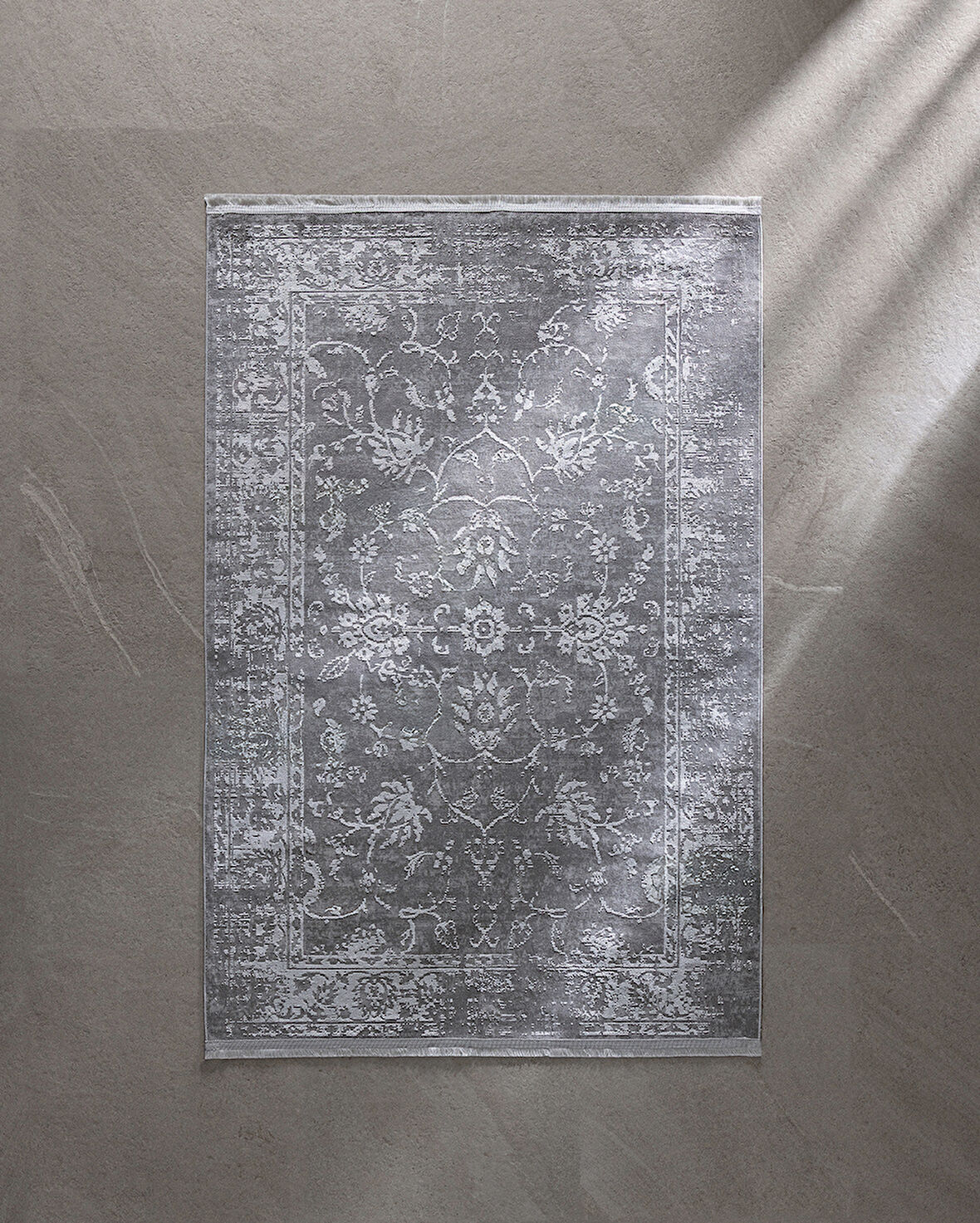 Aubane İplik Boyalı Kadife Halı - Koyu Gri - 120x180 cm