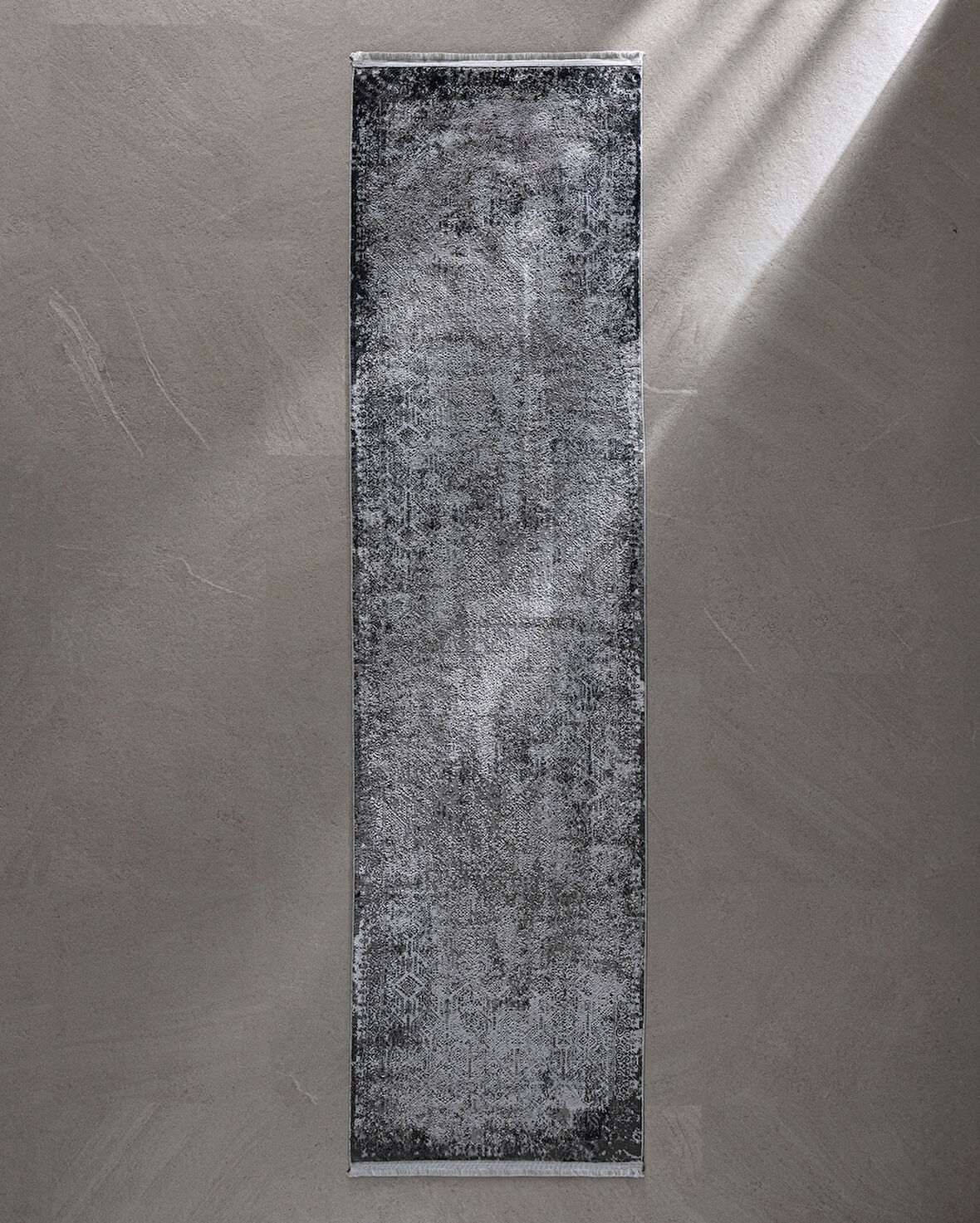 Gaspard İplik Boyalı Kadife Halı - Lacivert/Bej - 80x300 cm