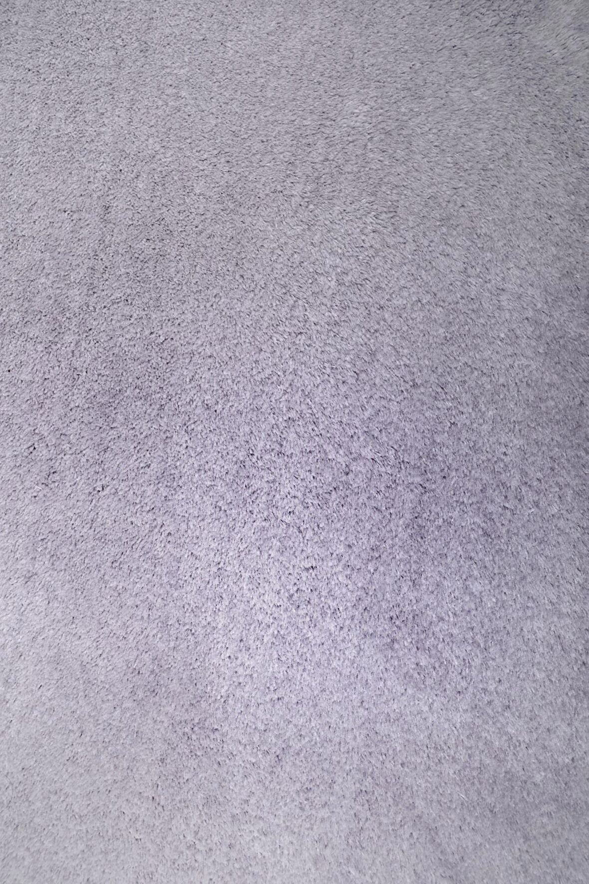 DijiDekor Açık Gri Mürdüm Oval Post Dokuma Halı Peluş Tavşan Tüyü Hissi Antibakteriyel