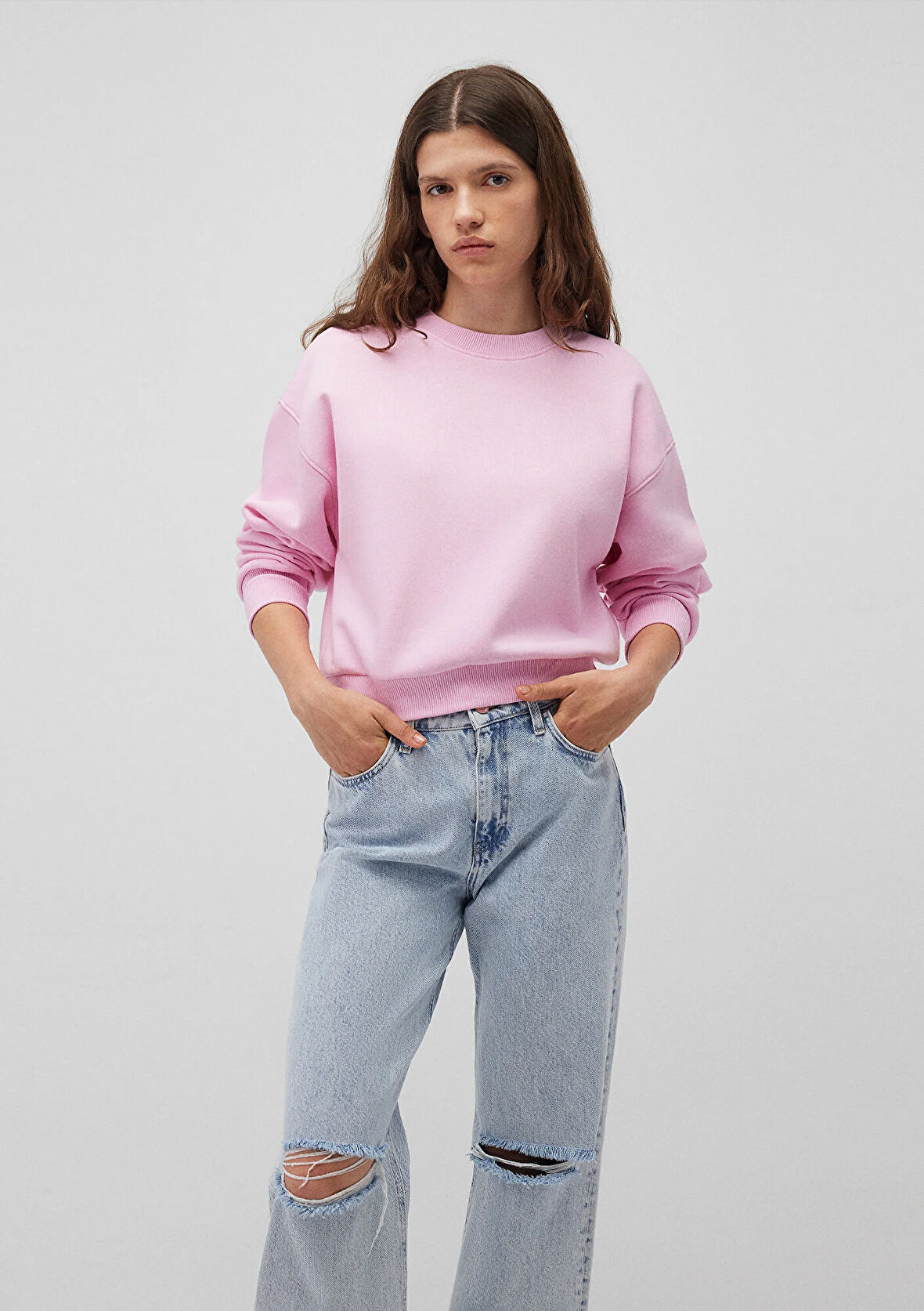 Pembe Basic Crop Sweatshirt 1611147-71117