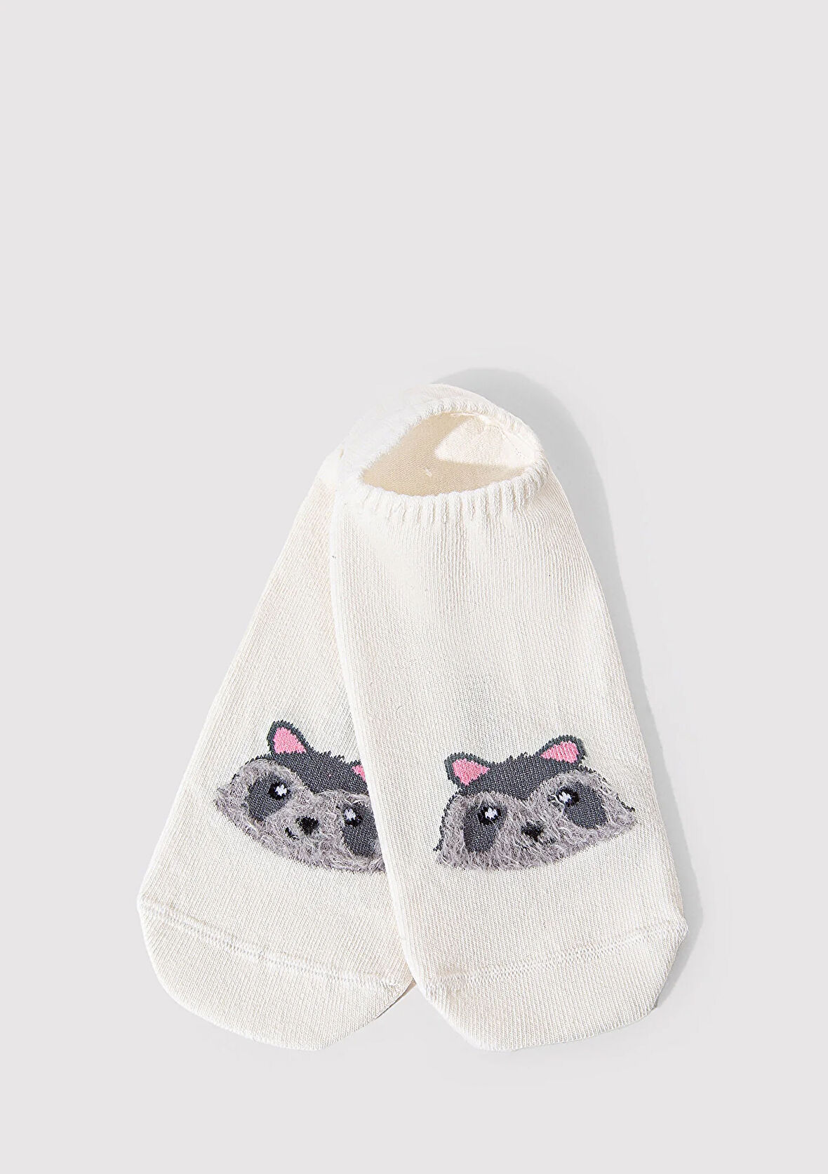 Tilki Baskılı Beyaz Babet Çorabı 1912780-620